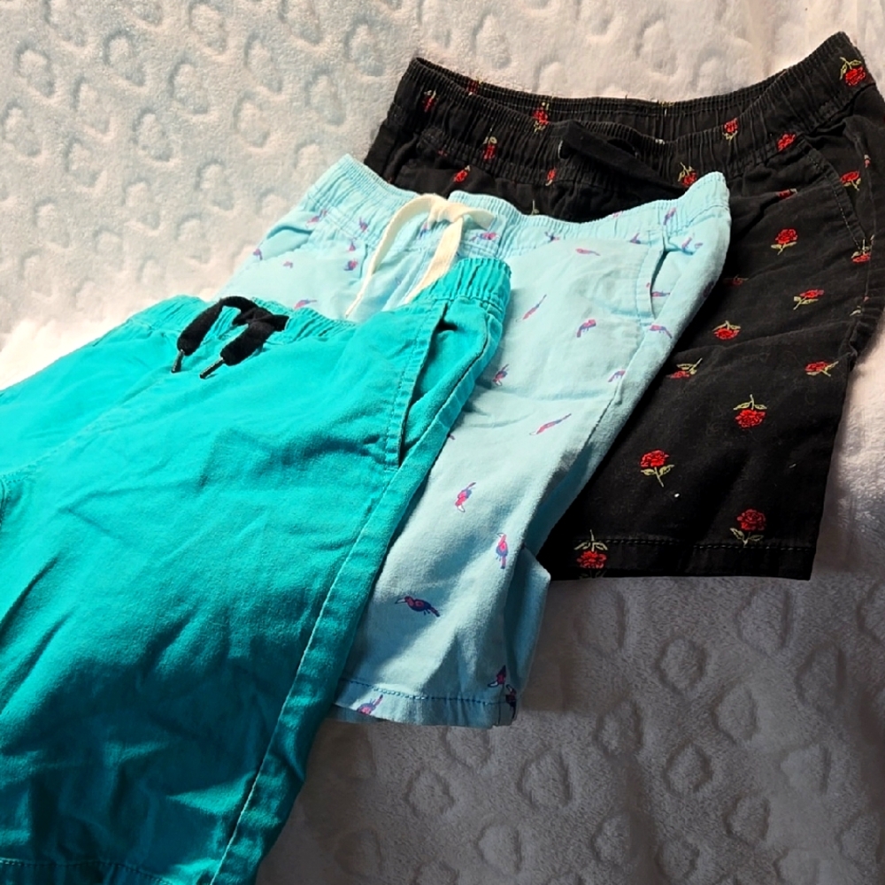 Set of Three Casual Shorts - Black, Blue, and Light Blue